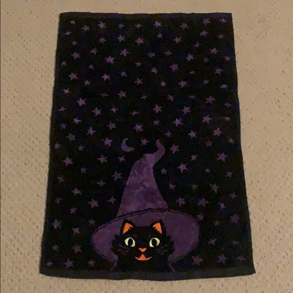 BLACK CAT HALLOWEEN TEA TOWEL